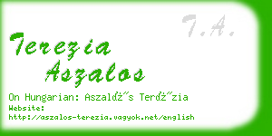 terezia aszalos business card